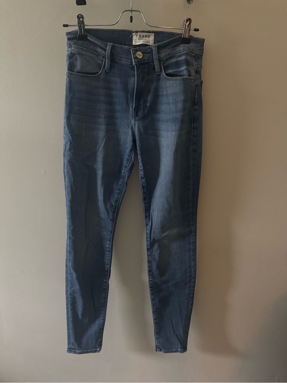 Frame Denim Women's Skinny Jeans in Dark Blue Wash